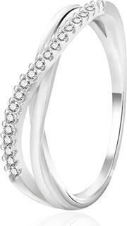 Agato Fashionable Silver Ring With Zircons Agt-R44w (54)