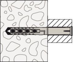 Actual product image Fischer Frame anchor R 88542 SXR 10x200 T screw steel galv. zinc-plated / anchor nylon (50 pcs.)