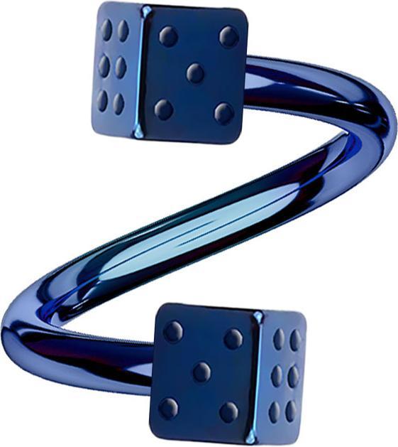 Produktbild Star Piercing Micro Spirale dunkelblau mit zwei Würfel (Chirurgenstahl 316L, ohne Messing)