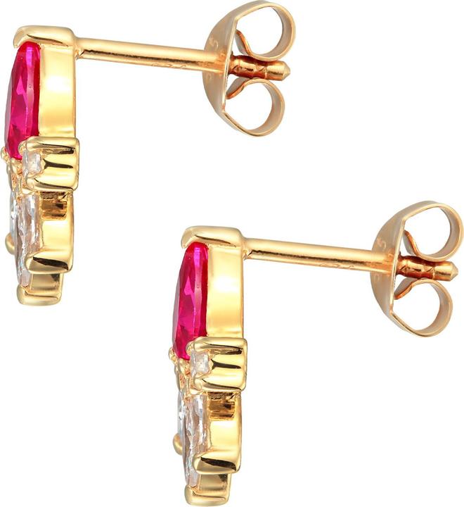 Image du produit Elli Boucles d'oreilles zircon synthétique rubis 925 argent (Argent sterling 925, Rubis synthétique, Zircone)