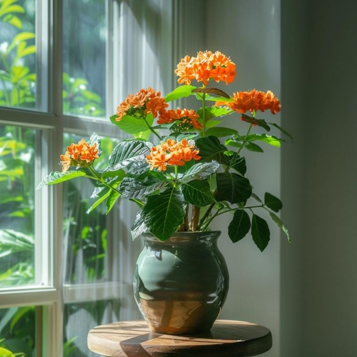 Actual product image Plant in a Box Crossandra infundibuliformis 'Fortuna' - Set of 2 Fire Flower (20 cm)