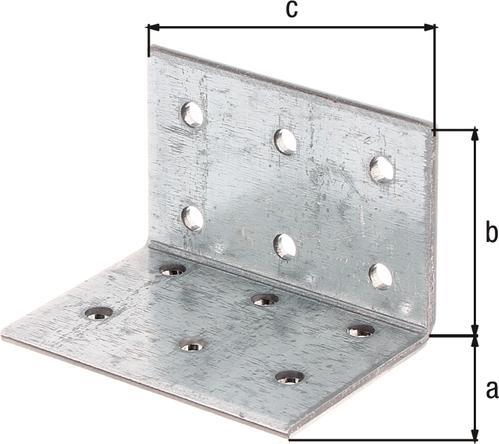 Actual product image Alberts Perforated plate angle 40 x 40 x 60 mm, sendzimir galvanised, 1 pc. (Corner angles, 50 pcs.)