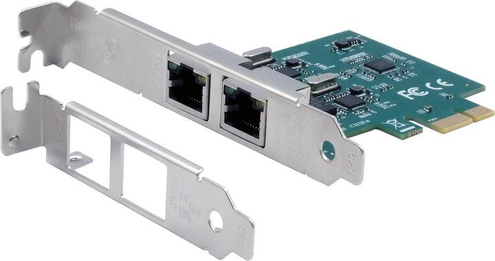 Produktbild Exsys GmbH Dual PCIe Netzwerk-Karte 2x 1Gigabit (Mini PCI Express)