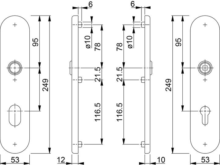 Productafbeelding Hoppe Beschermende deurschilden sets 3331E/3310 (Deurplaat set)