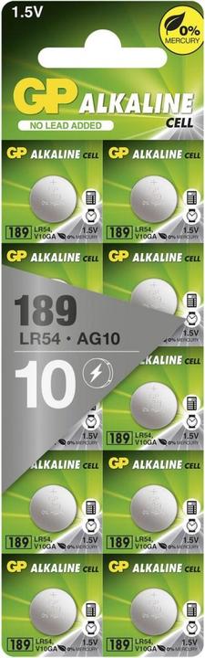 Actual product image GP Batteries GP Alkaline Button Cell 189, 10pcs. (10 pcs., SR54, 44 mAh)