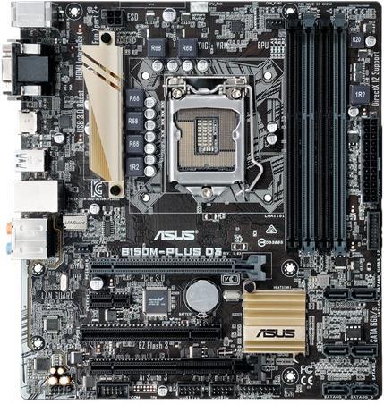 Actual product image ASUS B150M-Plus D3 (LGA 1151, Intel B150, mATX)
