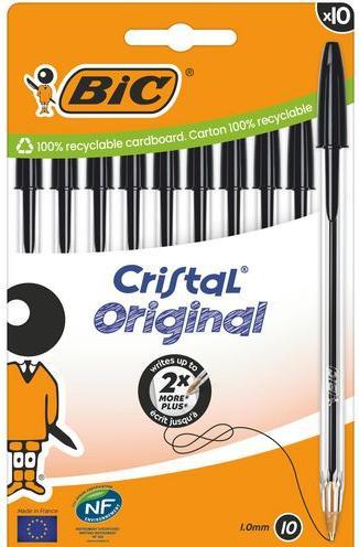 Bic Cristal bag of 10 (Transparent, 10 x)