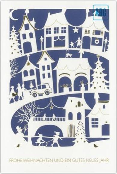 Actual product image ABC Christmas card Christmas village silhouette (1 pcs.)