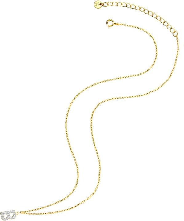 Immagine prodotto Glanzstücke München Lettera B da donna in argento sterling con zirconi in oro giallo 45,0 cm di base + 5,0 cm di (Argento, 40 - 45 cm)