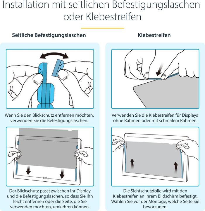 Produktbild StarTech com 24 Zoll 16:10 Monitor Blickschutz Gold, Zweiseitiger Blickschutzfilter mit Erhöhter Pri (24", 16 : 10)