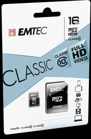 Produktbild Emtec MicroSD Card SDHC CL.10 inkl. Adapter (16 GB, microSDHC, U1, UHS-I)