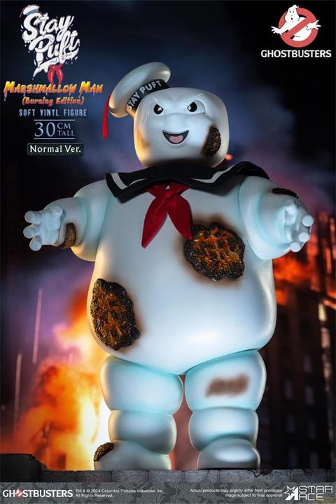 Actual product image Star Ace Toys Ghostbusters Soft Vinyl Statue Stay Puft Marshmallow Man Burning Edition Normal Version 30 cm