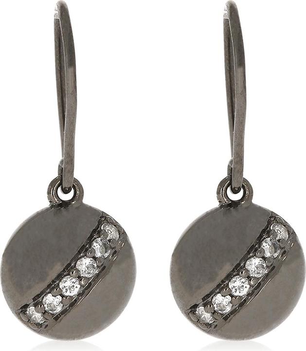 Xen Ohrhänger mit 12 Weisstopase ca. 0,26 ct. Black Rhodium (925 Sterling Silber)