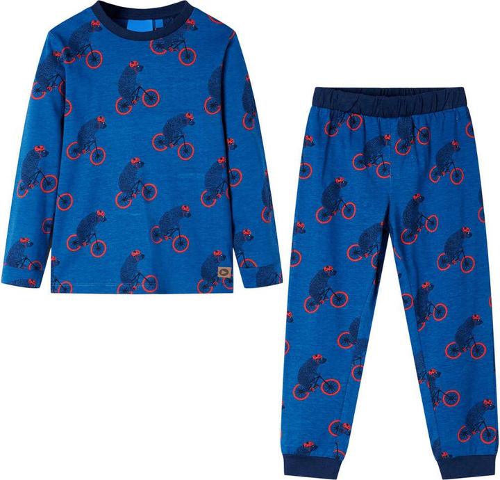 VidaXL Kinderpyjama mit Langen Ärmeln Petrolblau 128,Material (128)