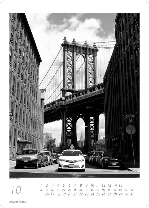 Actual product image New York schwarz-weiss 2026 L 59x42cm (No binding, German)