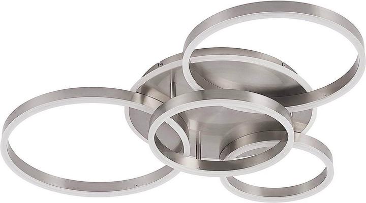 Produktbild Lindby Kisha LED-Deckenleuchte, Kreise, nickel (2560 lm)