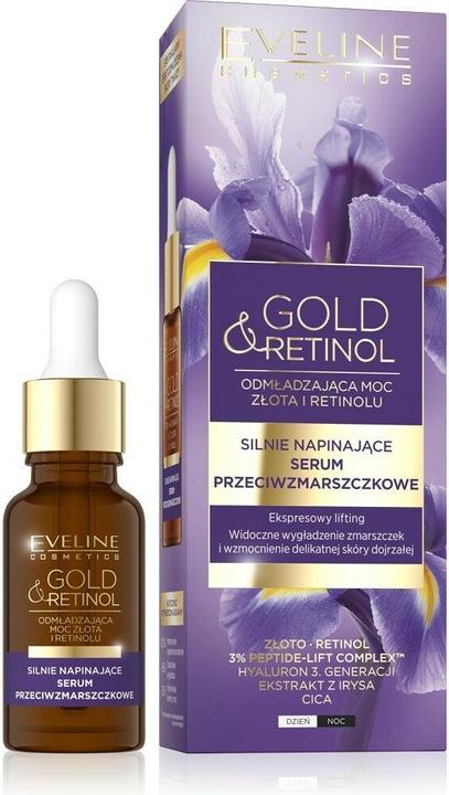 Actual product image Eveline Cosmetics Gold & Retinol Strong Tightening Anti-Wrinkle Day & Night Serum 18Ml (18 ml, Day cream, Night cream)