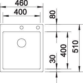 Produktbild Blanco Claron 400-IF/A Durinox (Aufsatzspülbecken, 46 cm, 51 cm)