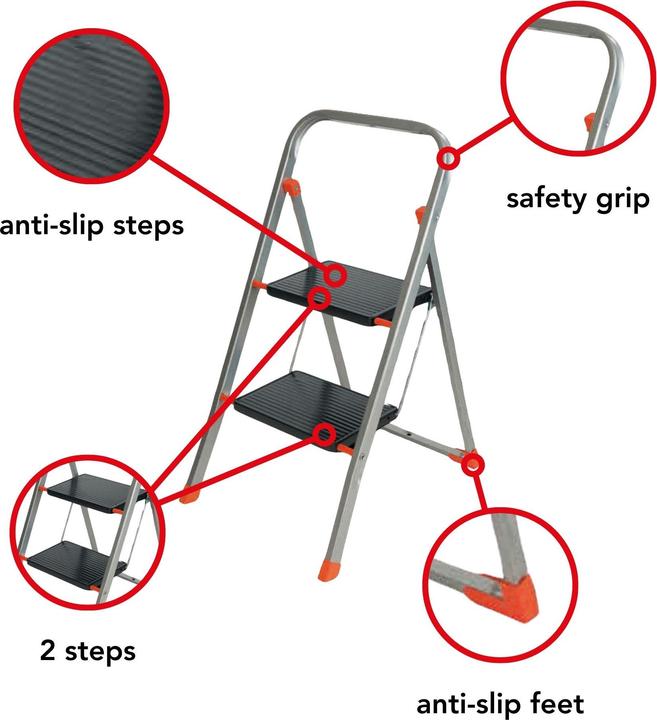 Actual product image Toolland Stepix stool 2 steps (Stile, 52 cm)