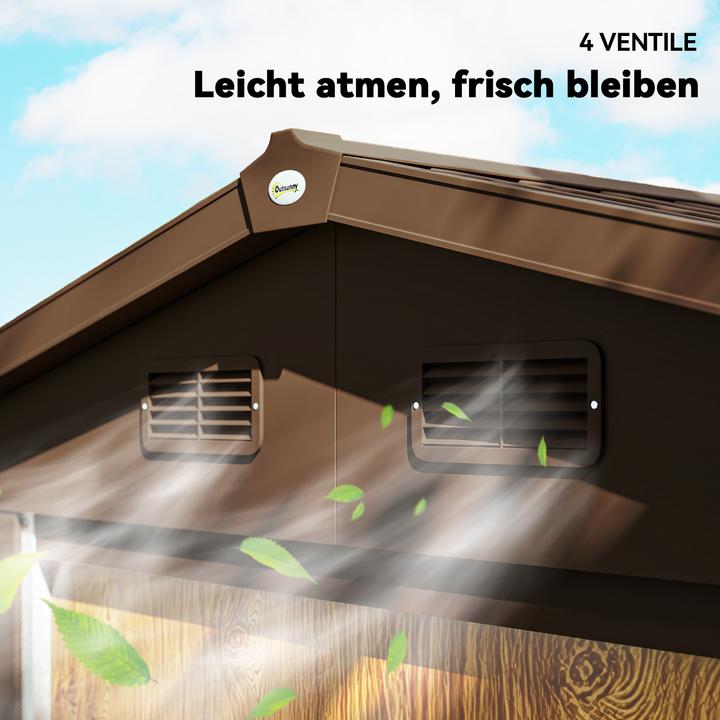 Produktbild Outsunny Geräteschuppen Stahl, Kunststoff Braun