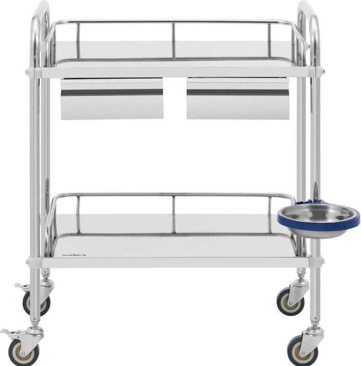 Actual product image Steinberg Laboratory Trolley - stainless steel - 2 shelves each 55 x 37 x 13 cm - 2 drawers - 20 kg