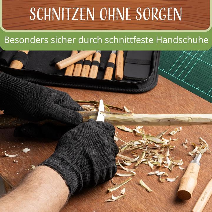 Produktbild Altivativ 18-teiliges Holzschnitzwerkzeug Set mit Handschuhen, Schleifset