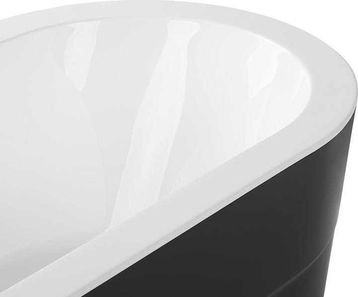 Actual product image Beliani Bathtub free-standing black oval 170 x 80 cm EMPRESA (214 l, 80 cm)