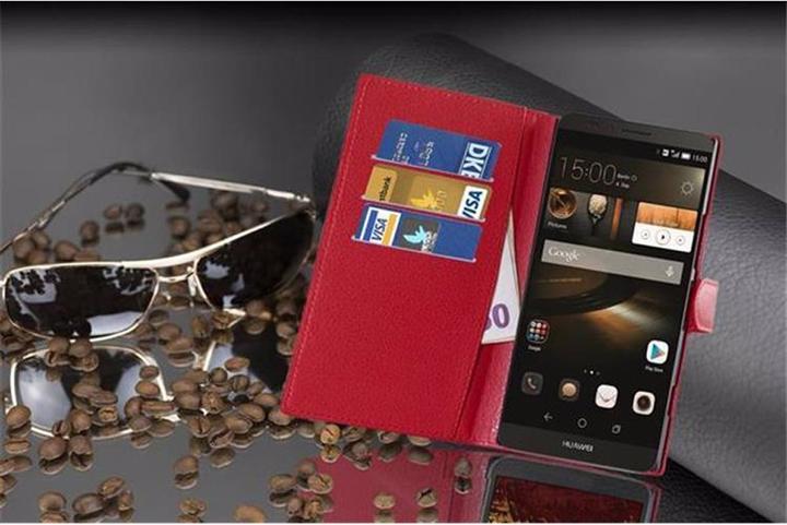 Actual product image Cadorabo Book with stand function cover (Huawei D3 Mate 7)