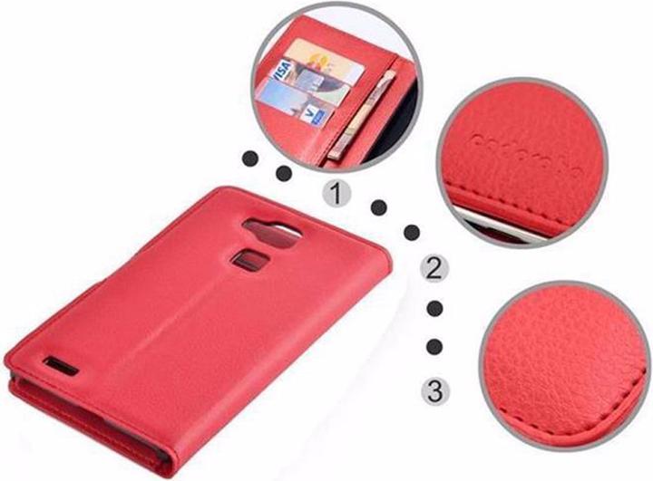 Actual product image Cadorabo Book with stand function cover (Huawei D3 Mate 7)