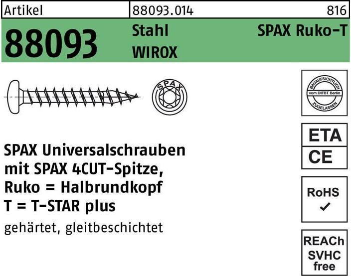 Produktbild Spax Spanplattenschrauben PH T15 3,5x12 mm (1000 Schrauben pro Stück)