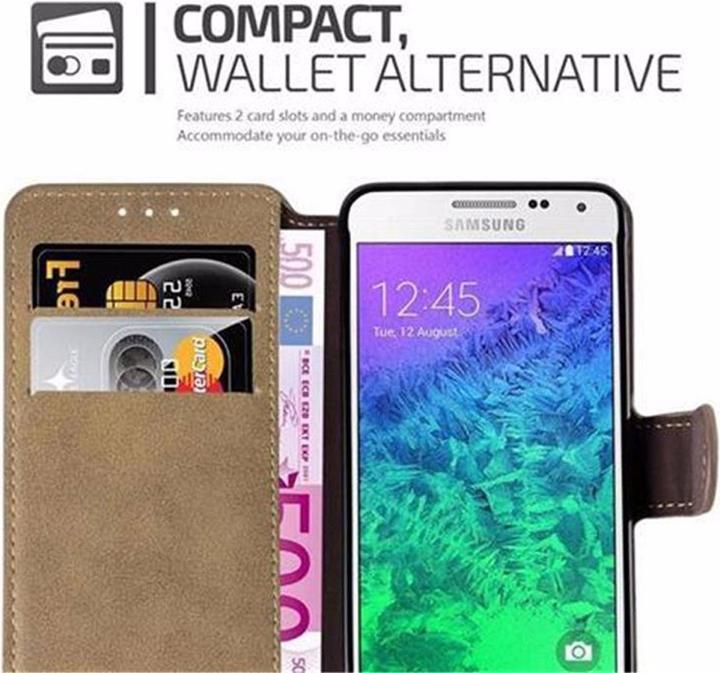 Produktbild Cadorabo Book Retro Matt Wallet Cover (Samsung Galaxy Alpha)