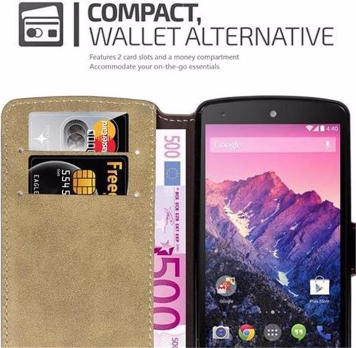 Actual product image Cadorabo Book Retro Matt Wallet Cover (LG Nexus 5)