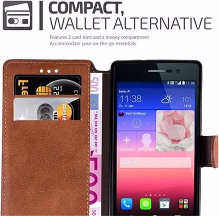 Actual product image Cadorabo Book Retro Matt Wallet Cover (Huawei Ascend P7)
