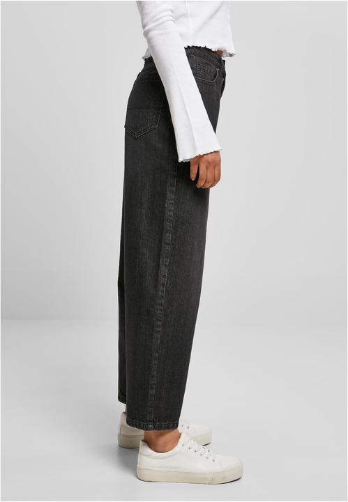 Actual product image Urban Classics Ladies High Waist Wide Leg Cropped Denim Pants (29)