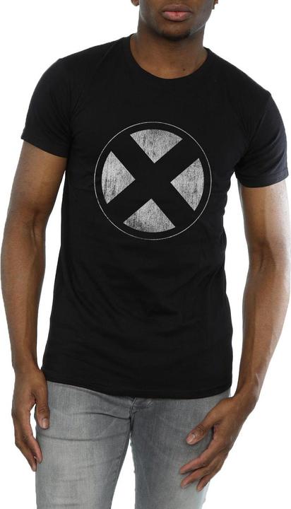 Actual product image X-Man Mens Distressed Emblem Cotton T-Shirt (S)