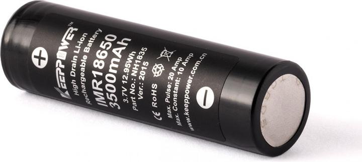 Actual product image Keeppower Battery IMR18650 (3500 mAh, 12.95 Wh)