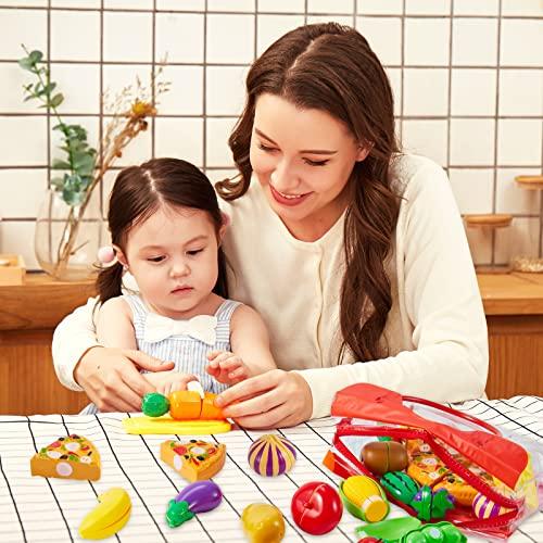 Produktbild Activity Board Kinderküche Zubehör, Küchenspielzeug Schneiden Obst und Gemüse Lebensmittel Spielzeug