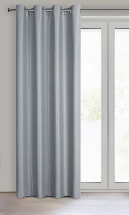 Image du produit Eurofirany Rideau SELINA en tissu occultant avec fil brillant, couleur grise, 140 x 250 cm, oeillets/cercles (140 x 250 cm)