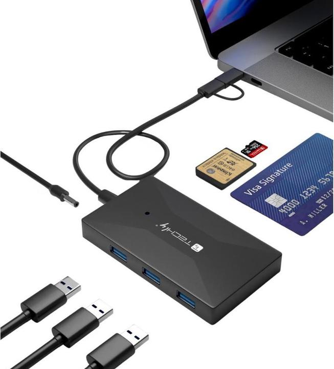 Immagine prodotto Techly Lettore multi-card e HUB USB-A/C (Tipo-B)