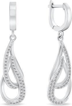 Brilio Silver - Dazzling silver earrings with zircons EA448W