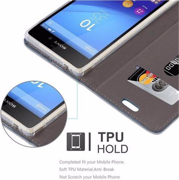 Produktbild Cadorabo Book Jeans Optik Cover (Sony Xperia M4 Aqua)