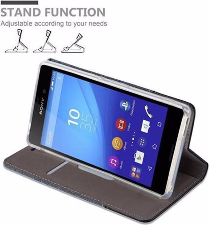 Produktbild Cadorabo Book Jeans Optik Cover (Sony Xperia M4 Aqua)