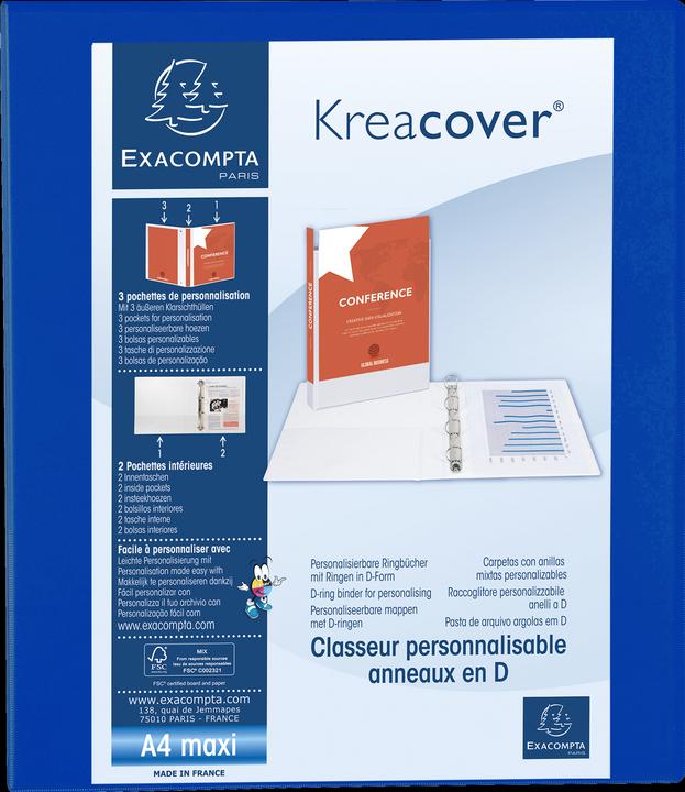 Actual product image Exacompta ring binder A4 PVC/PU 4-ring 47mm spine 25mm (A4, 25 mm, 1 Piece)