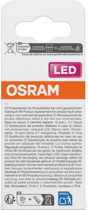 Energie-Label Osram Led Retrofit Classic P (E14, 6.50 W, 806 lm, 1 x, E)