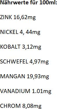 Nutritional values and ingredients Bioligo No 02 Préparation d'oligoéléments (1 Piece, Droplet, 226 g)