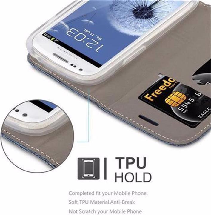Produktbild Cadorabo Book Jeans Optik Cover (Samsung Galaxy S3 Mini)
