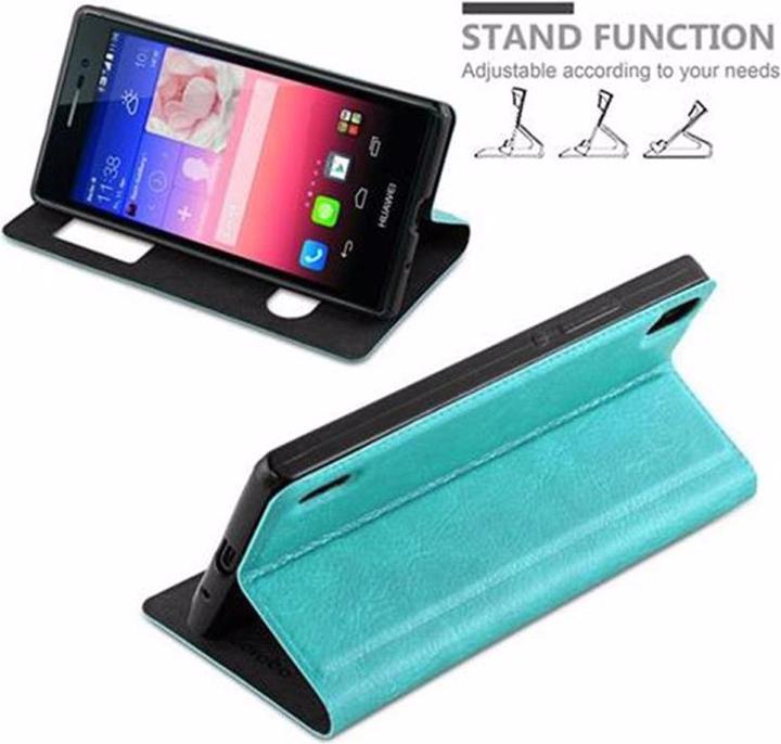 Actual product image Cadorabo Book with View double window cover (Huawei Ascend P7)