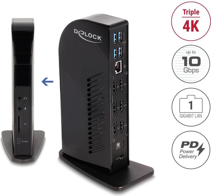 Immagine prodotto Delock Docking station USB Type-C a triplo display con DisplayL (USB-C, 5 Porti)