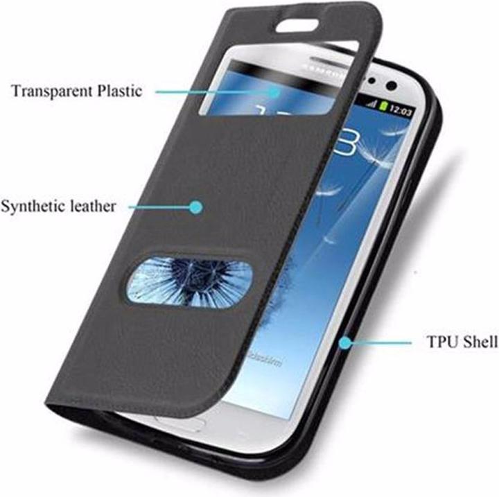 Produktbild Cadorabo Book mit View Doppelfenster Cover (Samsung Galaxy S3)