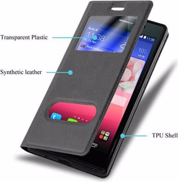 Produktbild Cadorabo Book mit View Doppelfenster Cover (Huawei Ascend P7)